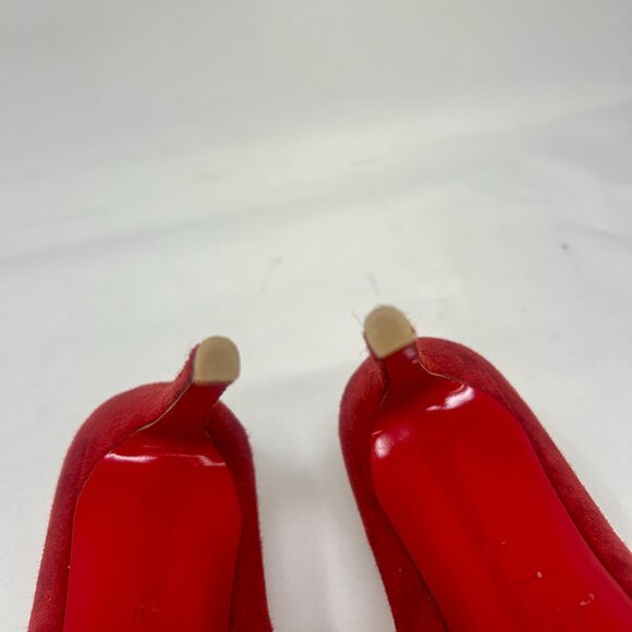 CHRISTIAN LOUBOUTIN Red Suede Pumps - Picture 5 of 10